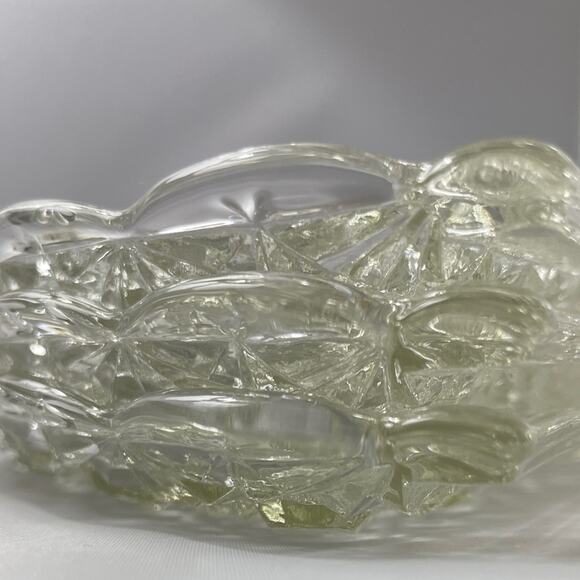 3 Anchor Hocking Fan DAISY and BUTTON Vintage Crystal Glass Snack‎ Plates - Picture 7 of 8